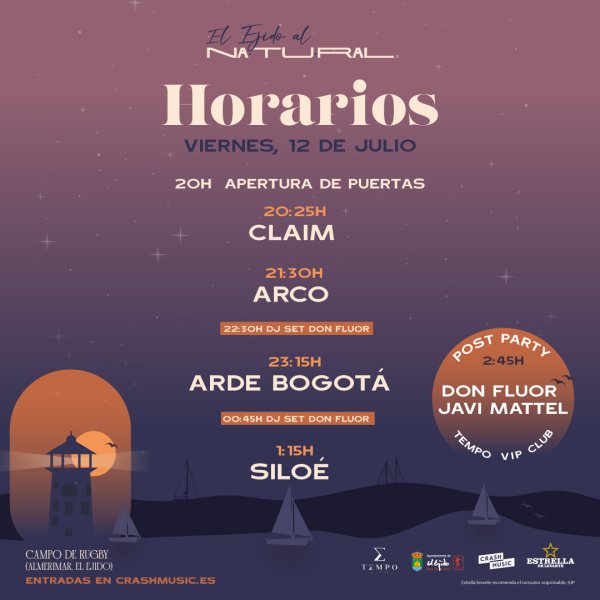 CONCIERTO DE ARDE BOGOTA, ARCO, SILOÉ Y CLAIM - EJIDO AL NATURAL - 12 DE JULIO