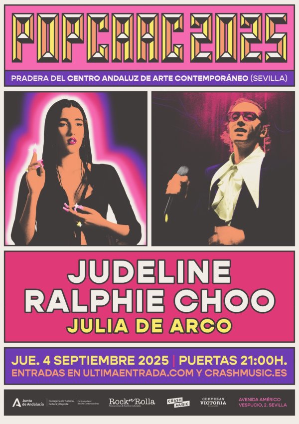 CONCIERTO DE JUDELINE, RALPHIE CHOO Y JULIA DE ARCO - SEVILLA - POP CAAC - JUEVES 4 DE SEPTIEMBRE