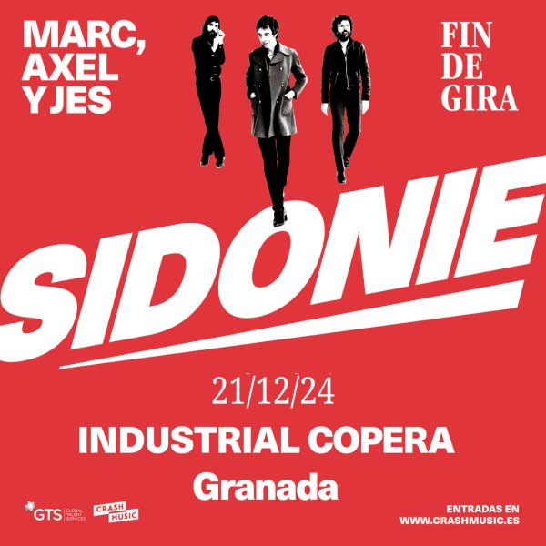 CONCIERTO SIDONIE - GRANADA - INDUSTRIAL COPERA - SÁBADO 21 DE DICIEMBRE