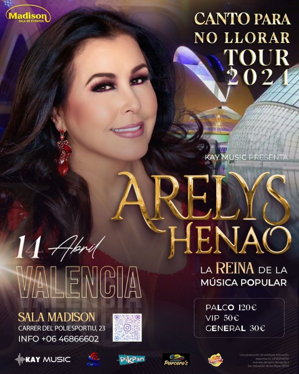 Arelys Henao canto para no llorar tour 2024 valencia Enterticket