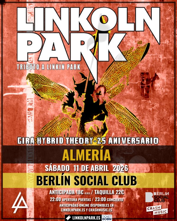 CONCIERTO LINKOLN PARK (TRIBUTO A LINKIN PARK) - ALMERÍA - BERLIN SOCIAL CLUB - SÁBADO 11 DE ABRIL