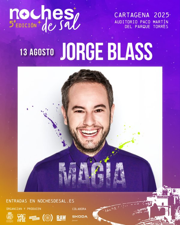 ESPECTÁCULO DE JORGE BLASS - CARTAGENA - NOCHES DE SAL - MIÉRCOLES 13 DE AGOSTO