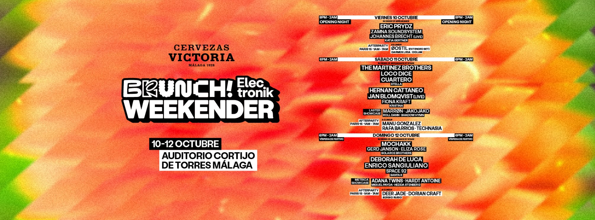 WEEKENDER BRUNCH ELECTRONIK Málaga 10/11/12 OCTUBRE 2025