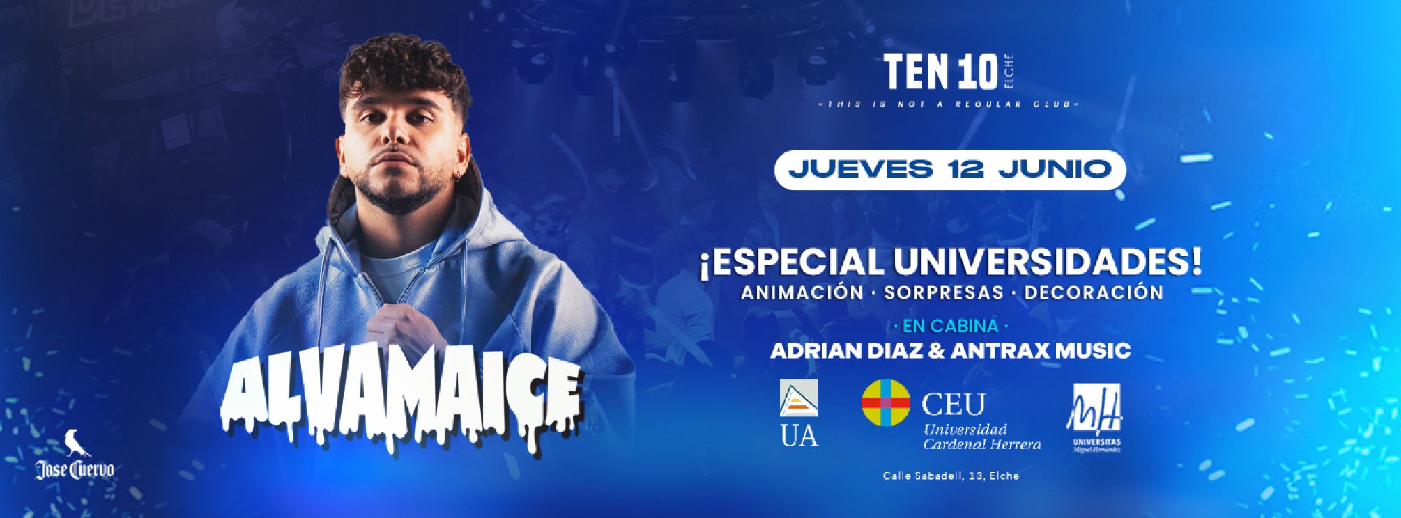 JUEVES 12 FIESTA UNIVERSITARIA ALVAMA ICE