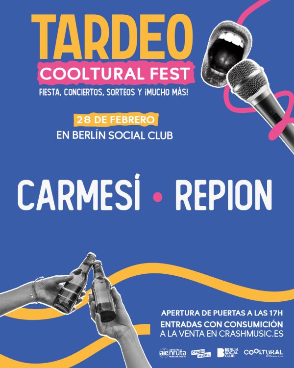 FIESTA COOLTURAL CARMESÍ Y REPION - ALMERÍA - SALA BERLIN SOCIAL CLUB - VIERNES 28 DE FEBRERO