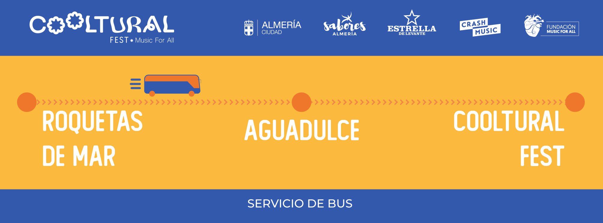 BUS ROQUETAS/AGUADULCE COOLTURAL FEST 3 DÍAS (VIAJE DE IDA Y VUELTA)