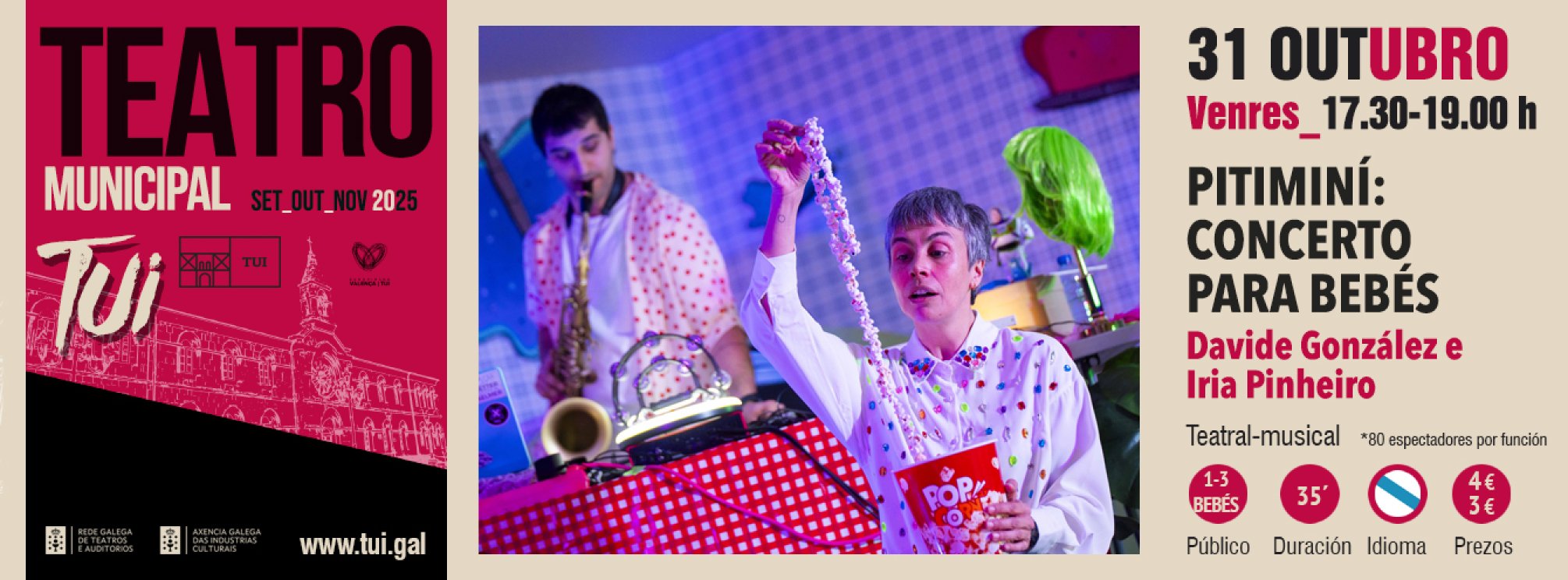 TUI entradas TEATRO | PITIMINI: Concerto para bebés | Davide González e Iria Pinheiro
