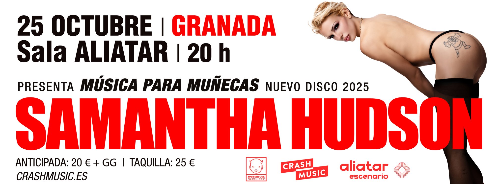 CONCIERTO DE SAMANTHA HUDSON - GRANADA - SALA ALIATAR - SÁBADO 25 DE OCTUBRE