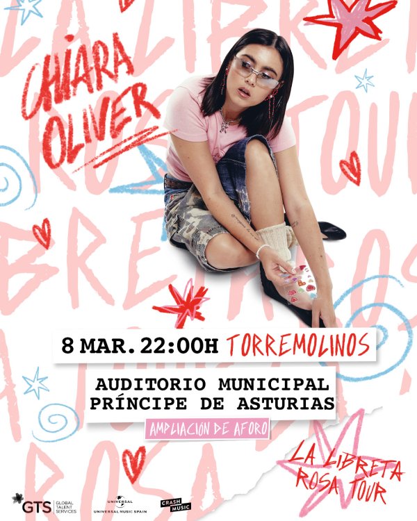 CONCIERTO DE CHIARA - MÁLAGA - AUDITORIO MUNICIPAL PRÍNCIPE DE ASTURIAS - SÁBADO 8 DE MARZO 2025