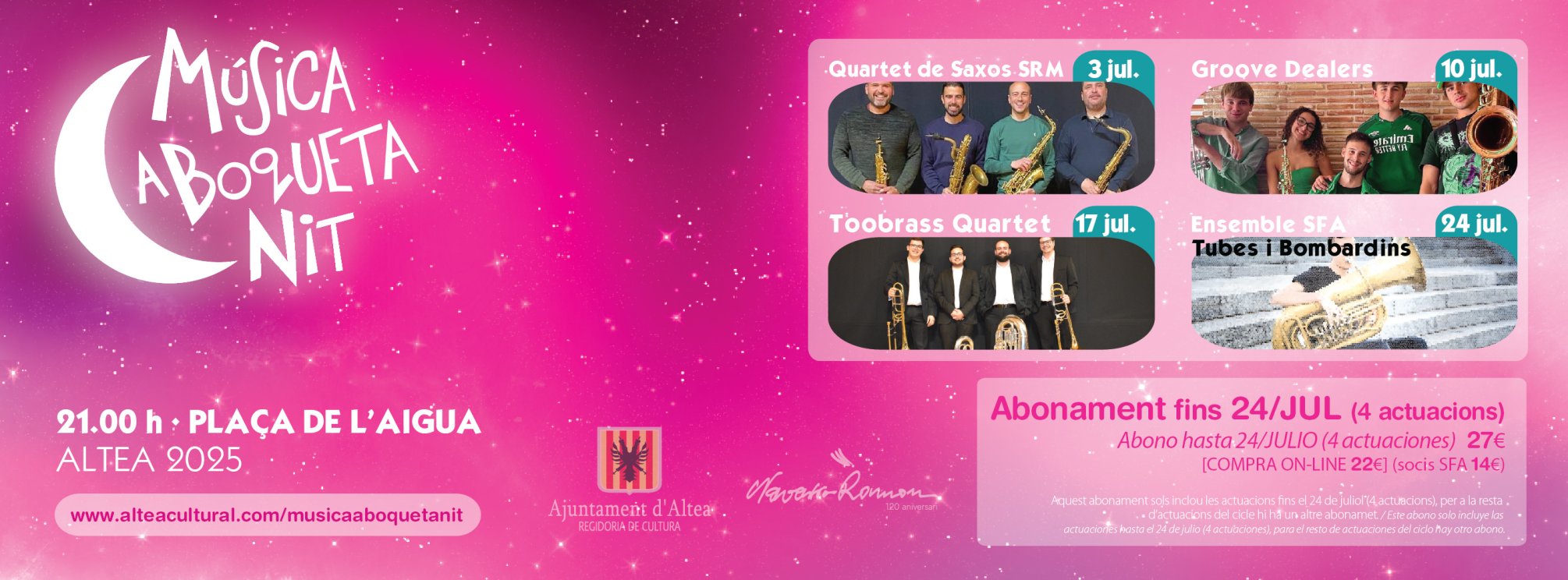 ABONO HASTA 24/JULIO - Música a Boqueta Nit - Altea 2025