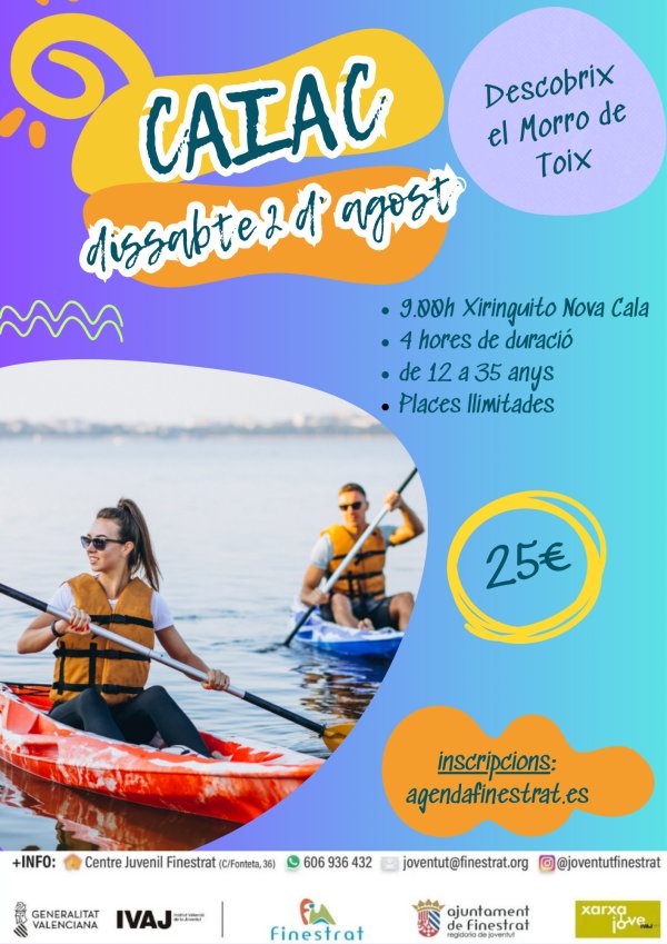 EXCURSION EN KAYAK- DESCUBRE EL MORRO DE TOIX