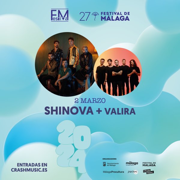 CONCIERTO SHINOVA+VALIRA - MÁLAGA - SALA PARIS 15 -  SÁBADO 2 DE MARZO