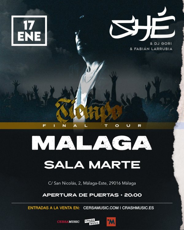 CONCIERTO SHÉ - MÁLAGA - MARTE - VIERNES 17 DE ENERO