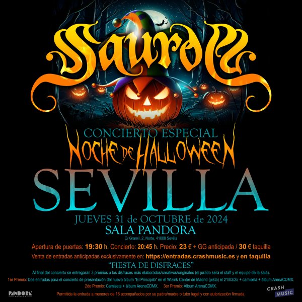 CONCIERTO SAUROM - SEVILLA - SALA PANDORA - JUEVES 31 DE OCTUBRE