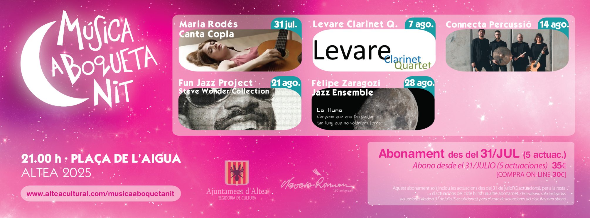 ABONO DESDE 31/JULIO - Música a Boqueta Nit - Altea 2025
