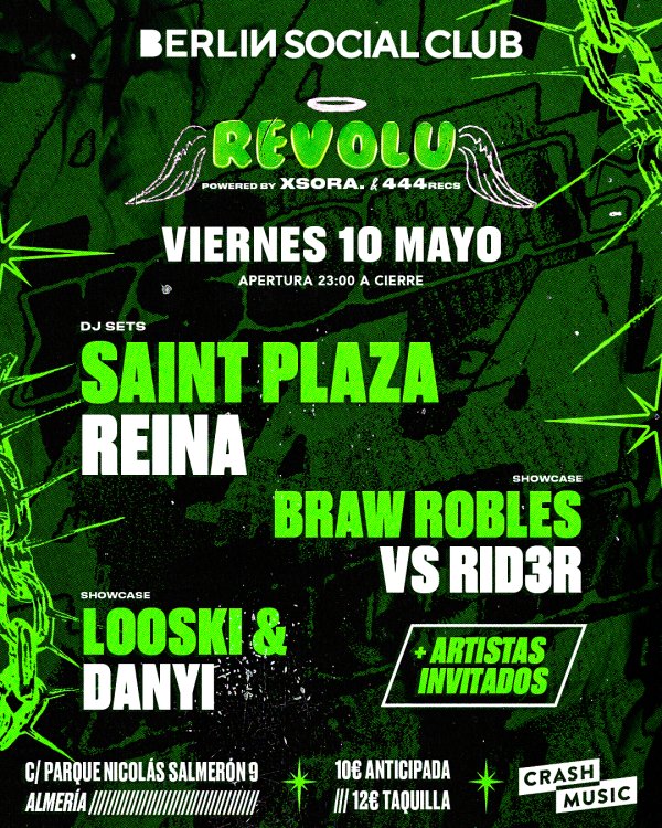 REVOLU (Dj Sets + Showcases) - ALMERÍA - SALA BERLIN SOCIAL CLUB -  VIERNES 10 DE MAYO