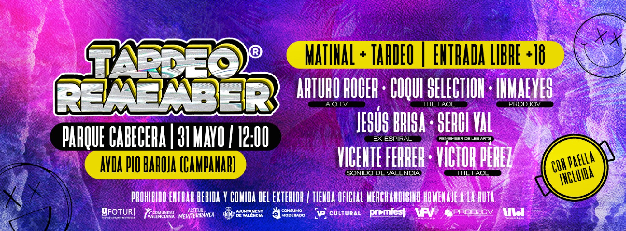 MATINAL + TARDEO REMEMBER PARQUE DE CABECERA ( 12 Horas)