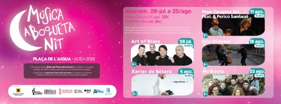 Música a Boqueta Nit - Altea 2022 - ABONO desde 28-jul (5 actuaciones)