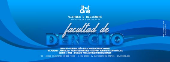 VIERNES UNIVERSITARIO | SALA THE ONE | 2 de Diciembre | Especial Derecho, DADE, DERRI, DECRIM, RRII 