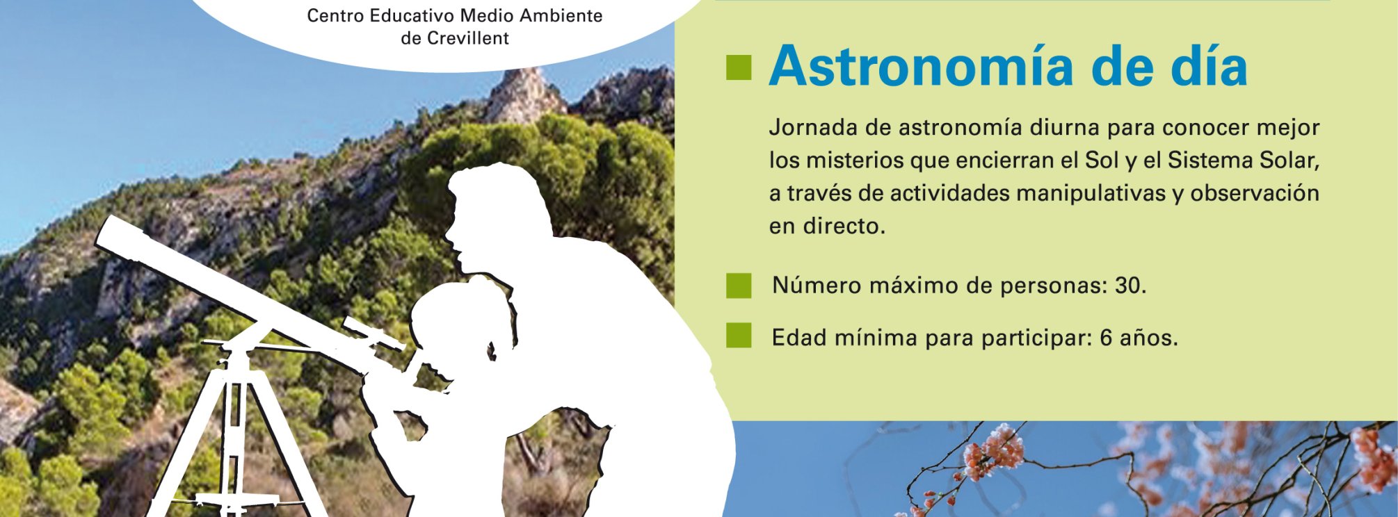 Domingos en familia en CEMA Los Molinos. Astronomía de día para familias. 15 junio 2025