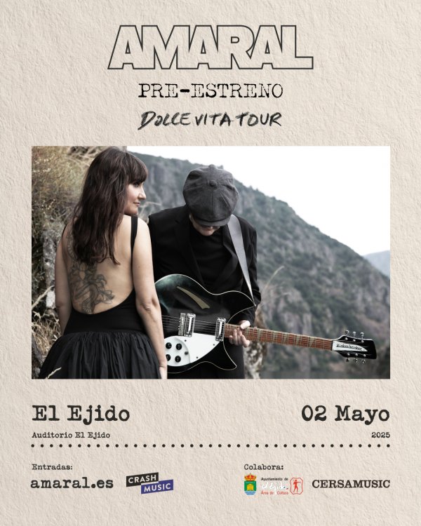 CONCIERTO DE AMARAL - EL EJIDO - AUDITORIO EL EJIDO - VIERNES 2 DE MAYO